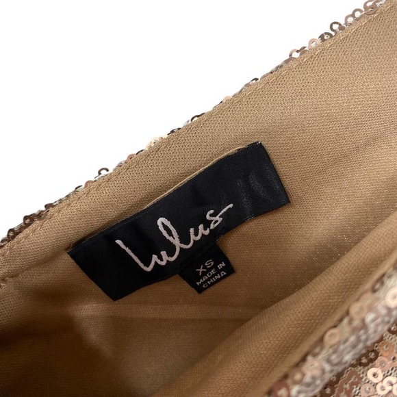 Lulus Champagne Showers Matte Bronze Sequin Bodycon Dress - XS - Picture 5 of 14